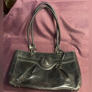 Etienne Aigner Black Croc Embossed Purse